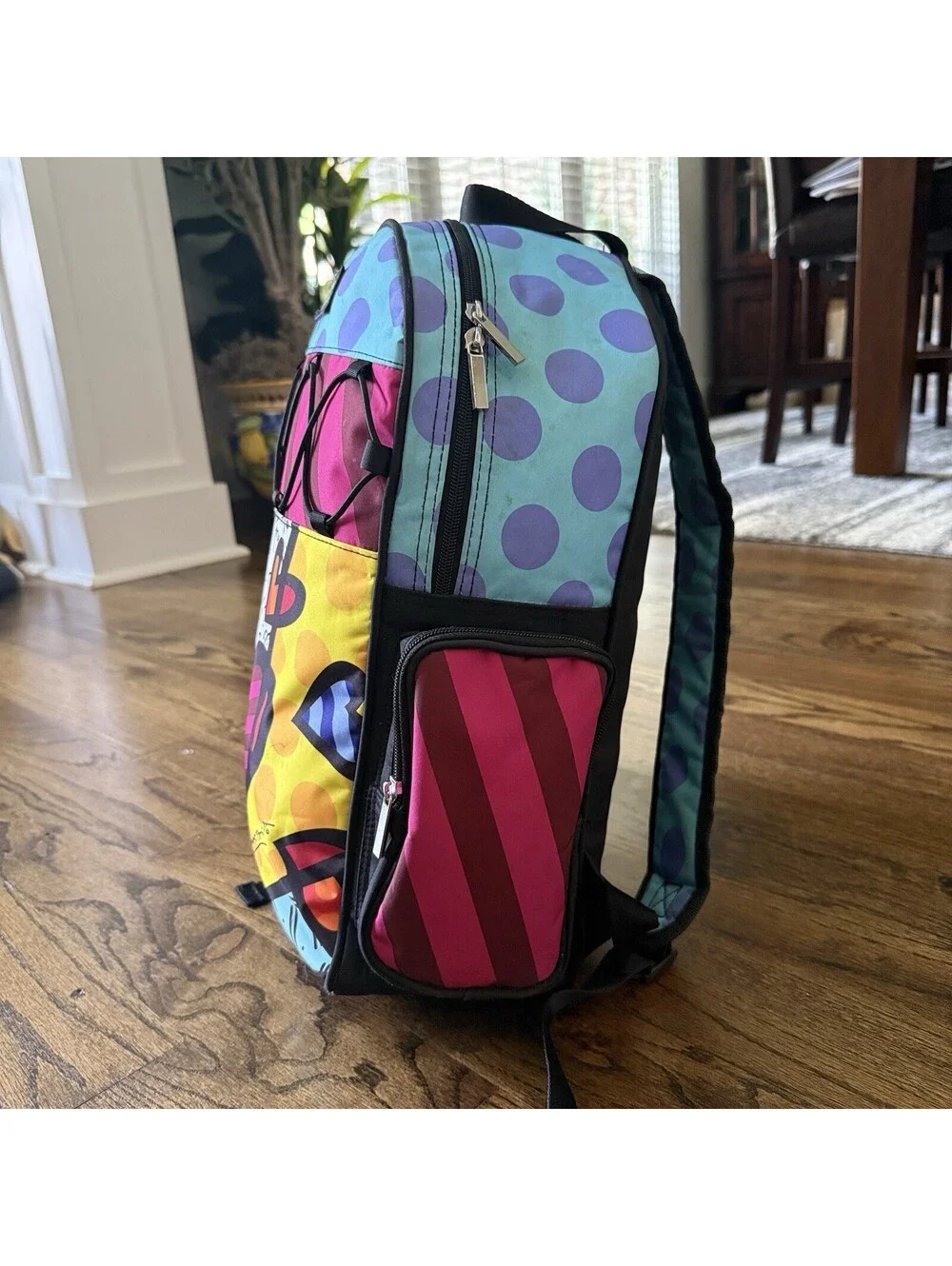 Britto Romero Britto Giftcraft Colorful Art Backpack Book Bag Hearts 2010